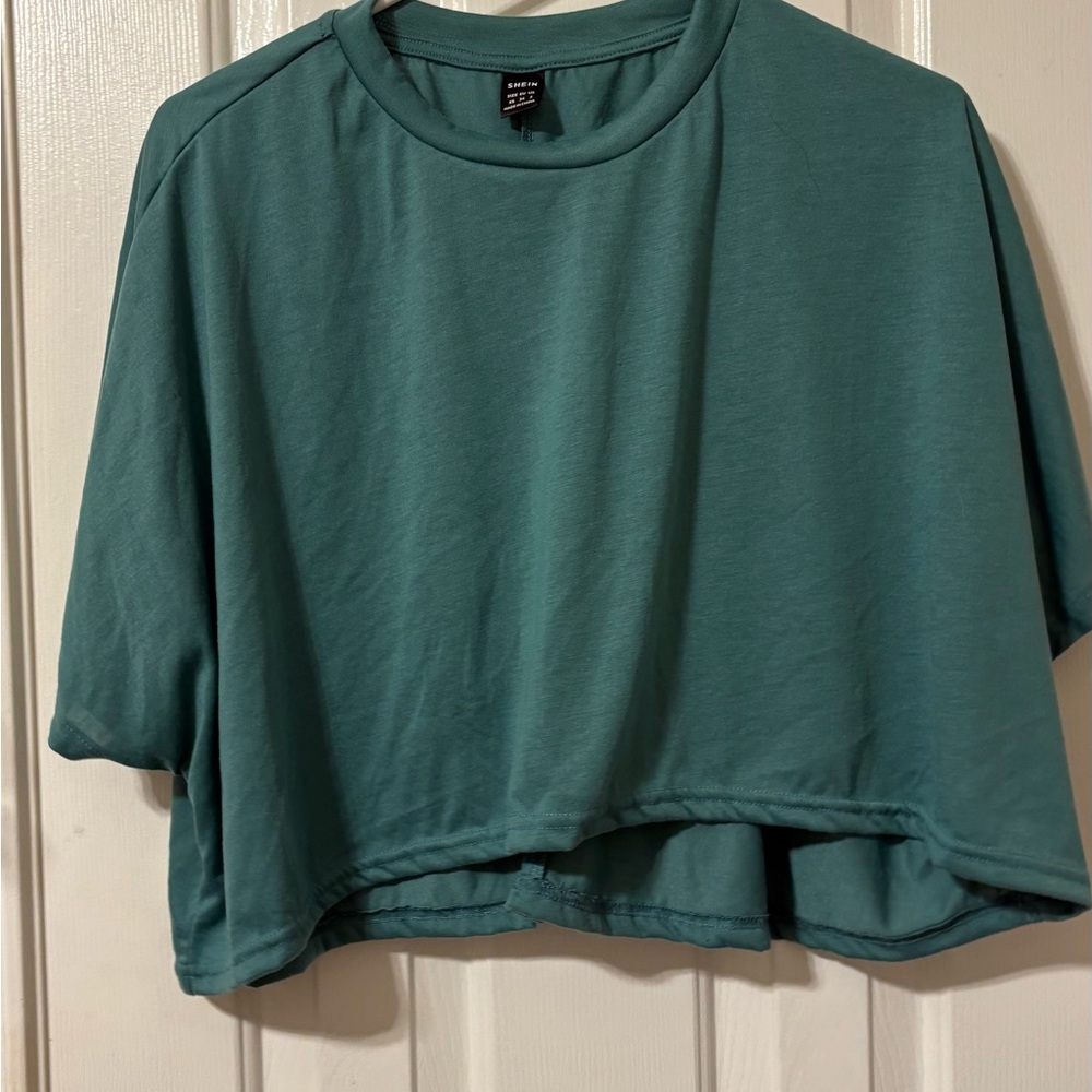 SHEIN Teal Relaxed Fit Blouse